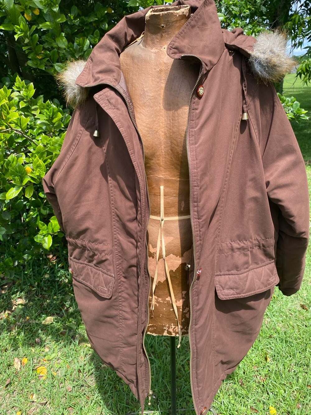 Currentseen Brown Quilted Parka Jacket Size Large
